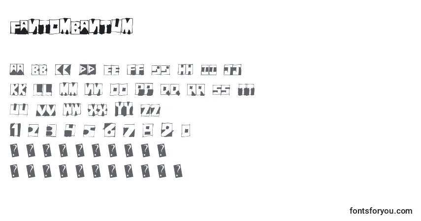 Fantombantum Font – alphabet, numbers, special characters