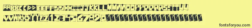 Fantombantum-Schriftart – Schwarze Schriften auf gelbem Hintergrund