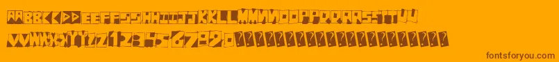 Fantombantum-Schriftart – Braune Schriften auf orangefarbenem Hintergrund