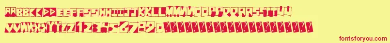 フォントFantombantum – 赤い文字の黄色い背景