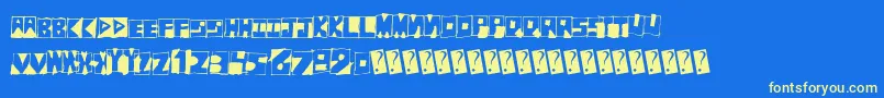 Fantombantum Font – Yellow Fonts on Blue Background