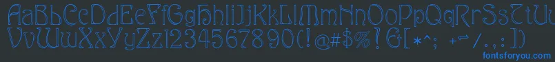 Eddanarrow Font – Blue Fonts on Black Background