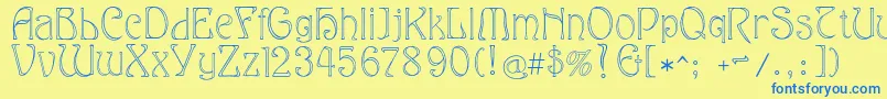 Eddanarrow Font – Blue Fonts on Yellow Background