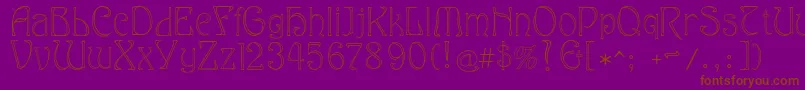 Eddanarrow-Schriftart – Braune Schriften auf violettem Hintergrund