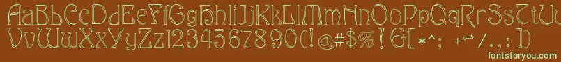 Eddanarrow Font – Green Fonts on Brown Background