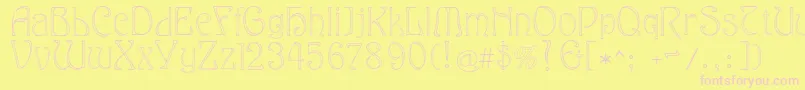 Eddanarrow Font – Pink Fonts on Yellow Background