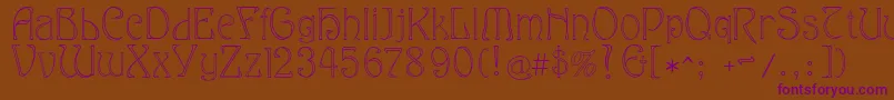 Eddanarrow Font – Purple Fonts on Brown Background