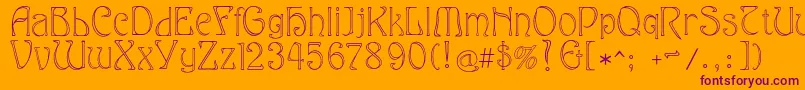 Eddanarrow Font – Purple Fonts on Orange Background