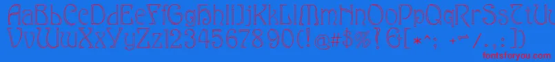 Eddanarrow Font – Red Fonts on Blue Background