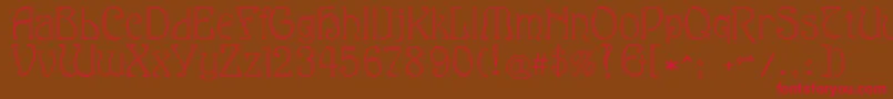 Eddanarrow Font – Red Fonts on Brown Background