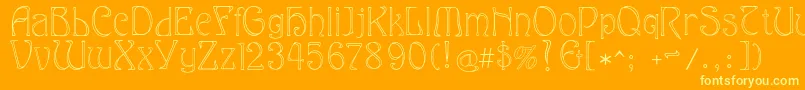 Eddanarrow Font – Yellow Fonts on Orange Background