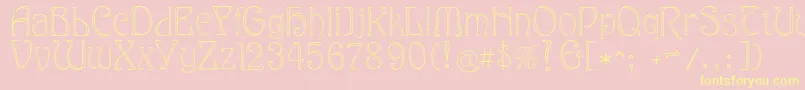 Eddanarrow Font – Yellow Fonts on Pink Background
