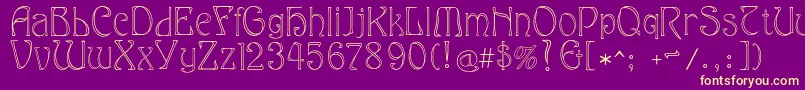 Eddanarrow Font – Yellow Fonts on Purple Background