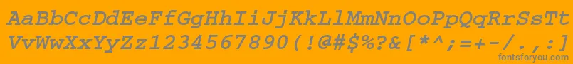 CourierdoscttBolditalic Font – Gray Fonts on Orange Background