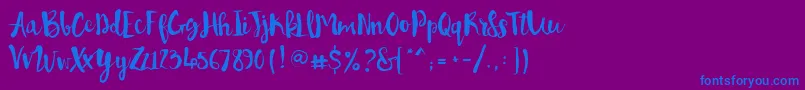 Шрифт Pennellino – синие шрифты на фиолетовом фоне