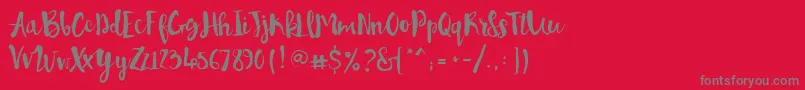 Pennellino Font – Gray Fonts on Red Background