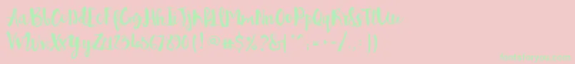 Pennellino Font – Green Fonts on Pink Background