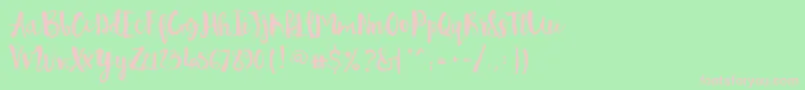 Pennellino Font – Pink Fonts on Green Background