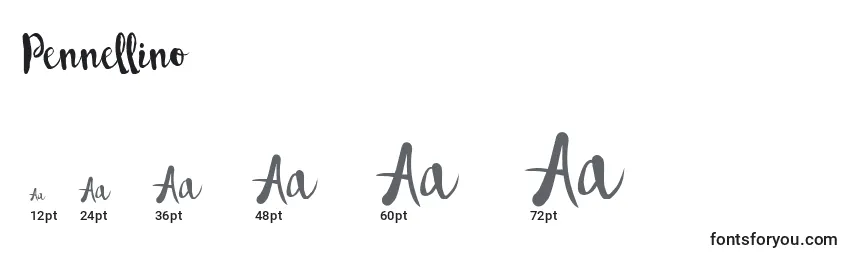 Pennellino Font Sizes
