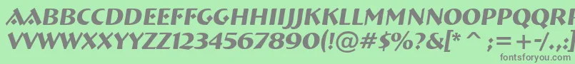 フォントABremenItalic – 緑の背景に灰色の文字