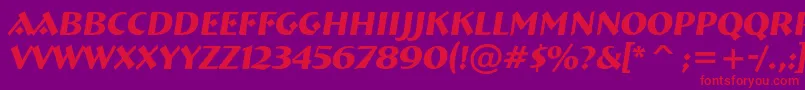 Czcionka ABremenItalic – czerwone czcionki na fioletowym tle