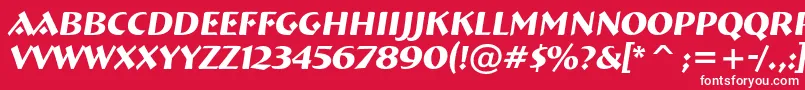 Czcionka ABremenItalic – białe czcionki na czerwonym tle