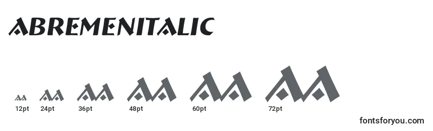 Размеры шрифта ABremenItalic