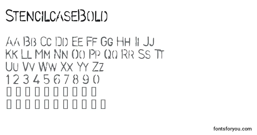 Schriftart StencilcaseBold – Alphabet, Zahlen, spezielle Symbole