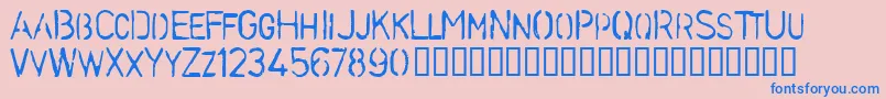 StencilcaseBold Font – Blue Fonts on Pink Background
