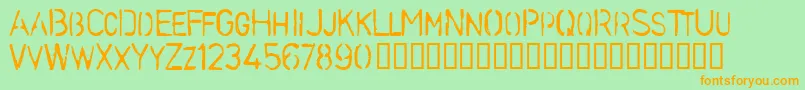 StencilcaseBold Font – Orange Fonts on Green Background