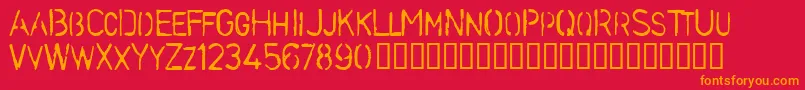 StencilcaseBold Font – Orange Fonts on Red Background