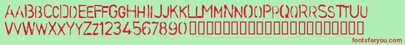 StencilcaseBold Font – Red Fonts on Green Background