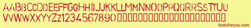 StencilcaseBold Font – Red Fonts on Yellow Background