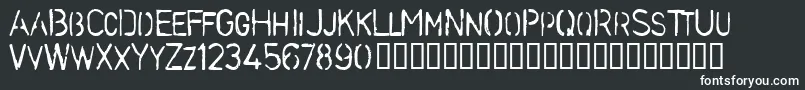 StencilcaseBold-fontti – valkoiset fontit mustalla taustalla