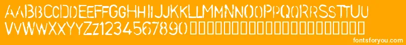 StencilcaseBold Font – White Fonts on Orange Background
