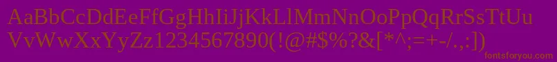 Tinos Font – Brown Fonts on Purple Background