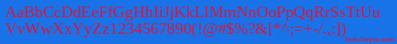 Tinos Font – Red Fonts on Blue Background