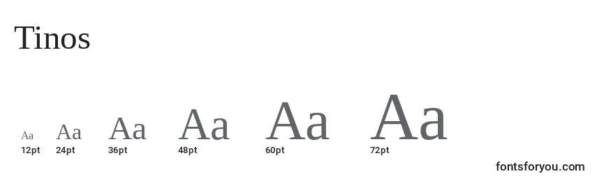 Размеры шрифта Tinos