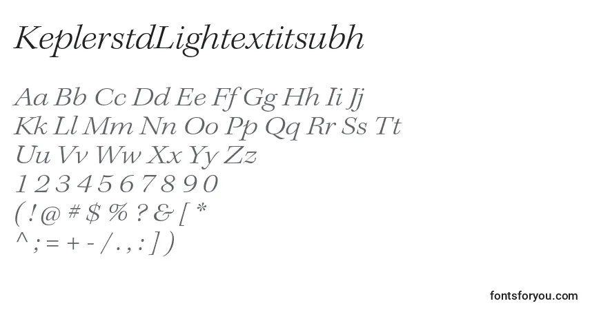 Шрифт KeplerstdLightextitsubh – алфавит, цифры, специальные символы