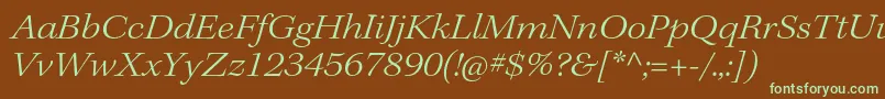 KeplerstdLightextitsubh Font – Green Fonts on Brown Background