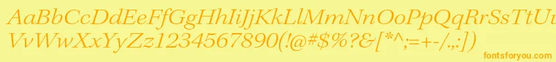 KeplerstdLightextitsubh Font – Orange Fonts on Yellow Background