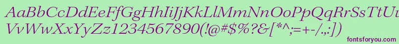 KeplerstdLightextitsubh Font – Purple Fonts on Green Background