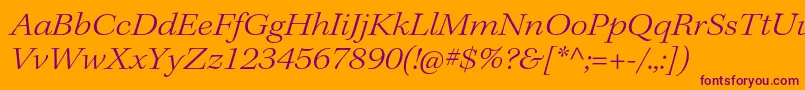 KeplerstdLightextitsubh Font – Purple Fonts on Orange Background