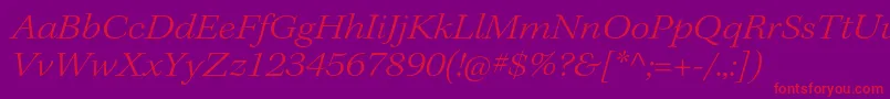 KeplerstdLightextitsubh Font – Red Fonts on Purple Background