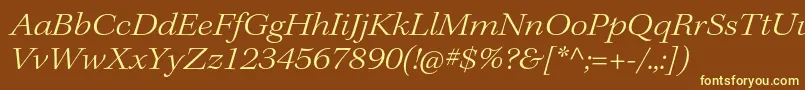 KeplerstdLightextitsubh Font – Yellow Fonts on Brown Background