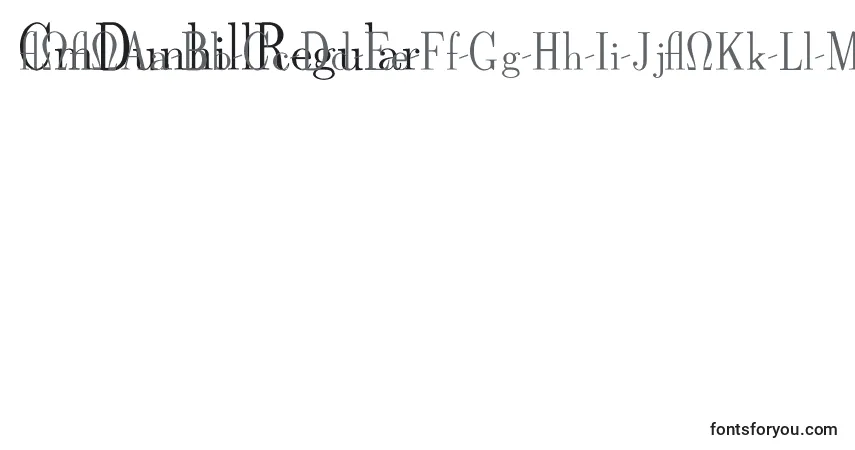 Schriftart CmDunhillRegular – Alphabet, Zahlen, spezielle Symbole