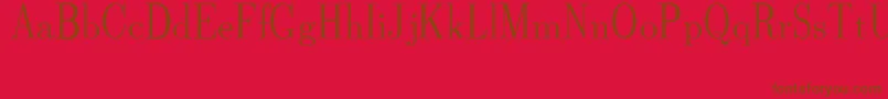 CmDunhillRegular-Schriftart – Braune Schriften auf rotem Hintergrund