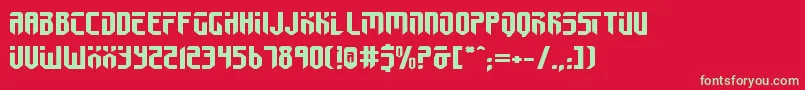 フォントFed2v2e – 赤い背景に緑の文字