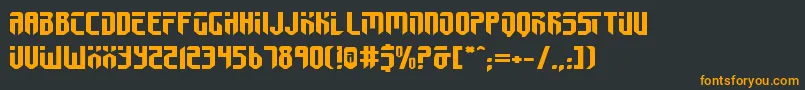 フォントFed2v2e – 黒い背景にオレンジの文字