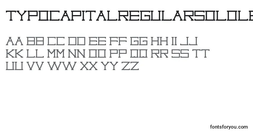 Schriftart TypoCapitalRegularSoloLetrasParaDafont – Alphabet, Zahlen, spezielle Symbole